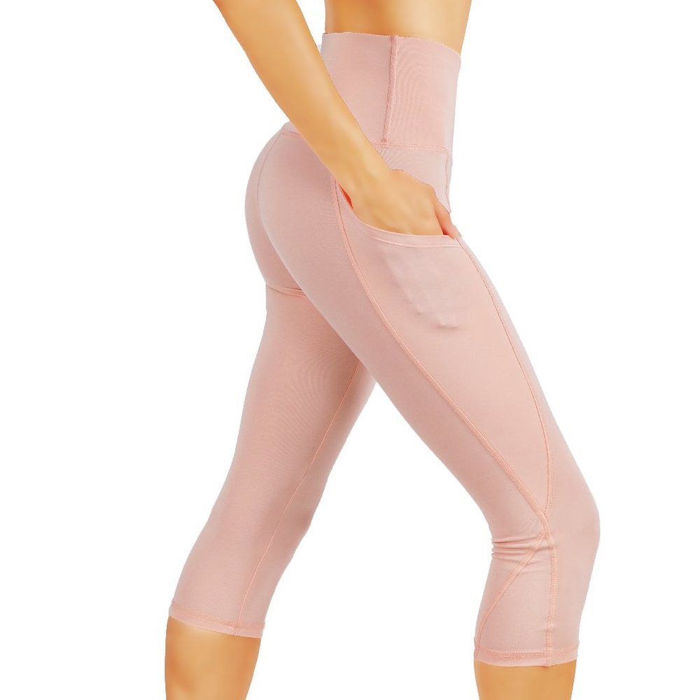 5pcs Capri Leggings With Pockets Power Flex Dry-Fit